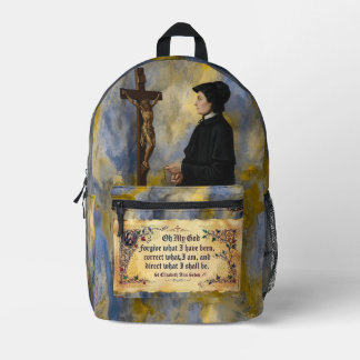 Katholisches Gebet von St. Elizabeth Ann Seton Bedruckter Rucksack