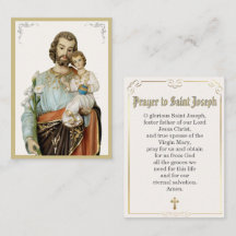 Katholisches Gebetsblatt mit dem heiligen Josef