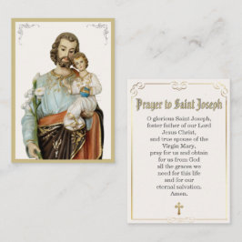 Katholisches Gebetsblatt mit dem heiligen Josef Platzkarte