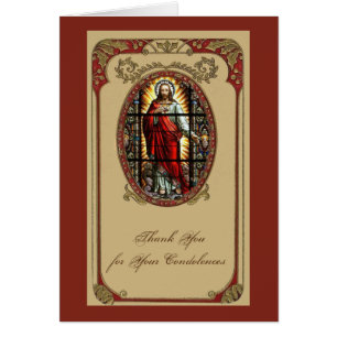 Katholisches Jesus-Beileids-heilige Karte danken
