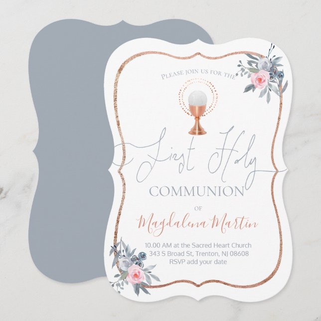 Katholisches Mädchen der ersten Kommune Einladung (Vorne/Hinten)