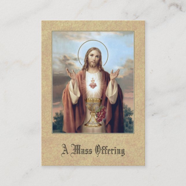 Katholisches Massen-anbietengebet Jesus heilige Visitenkarte (Vorderseite)