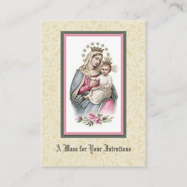 Katholisches Massen-anbietenQueen Mary Jesus Visitenkarte (Vorderseite)