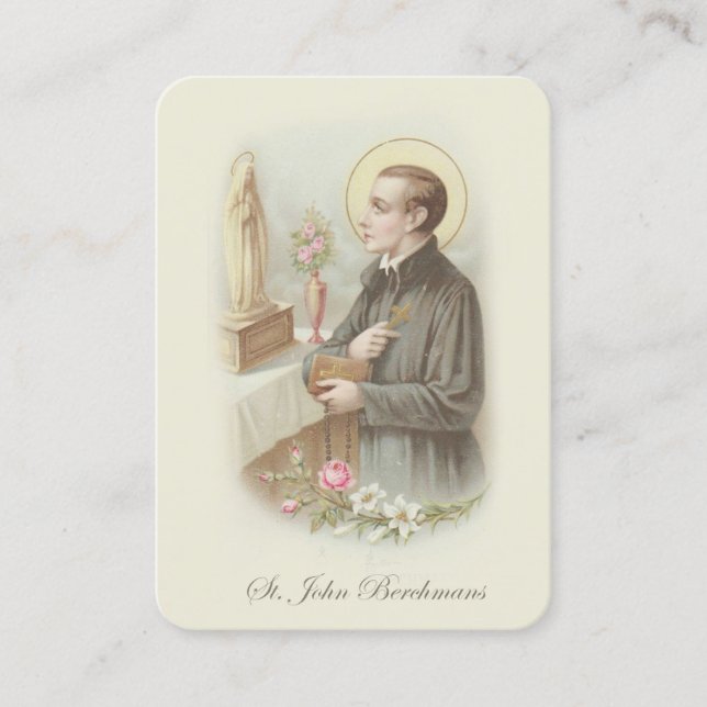 Katholisches Messknabe-Gebet Johannes Berchmans Visitenkarte (Vorderseite)