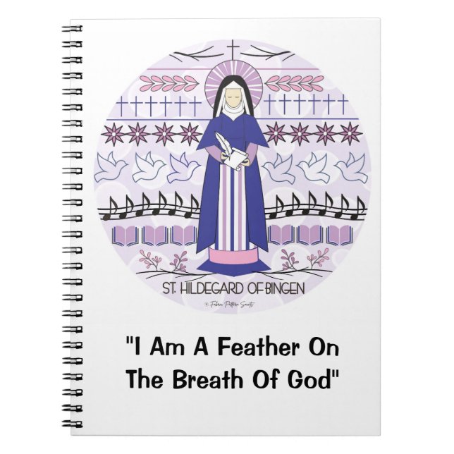 Katholisches Saint-Notebook: St. Hildegard Bingen Notizblock (Vorderseite)