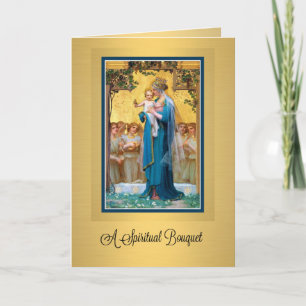 Katholisches spirituelles Blumenbouquet-Gebetskart Karte