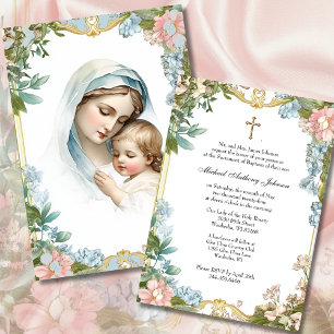 Katholisches Taufgeschehen Gesegnete Mutter Jesus Einladung