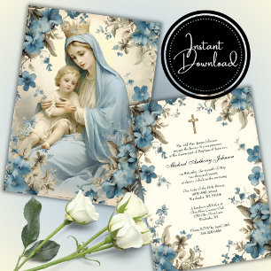 Katholisches Taufgeschehen Gesegnete Mutter Jesus Einladung