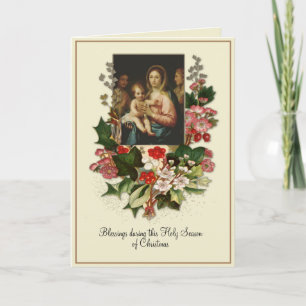 Katholisches Weihnachten Jungfrau Maria Jesus Flor Karte