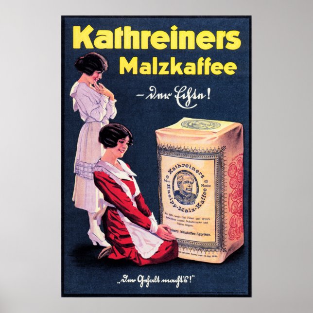 KATHREINERS MALZKAFFEE German Coffee Powder Drink Poster (Vorne)