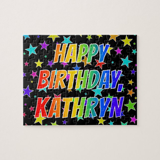 "KATHRYN" Vorname, Spaß "GLÜCKLICHER GEBURTSTAG" (Horizontal)