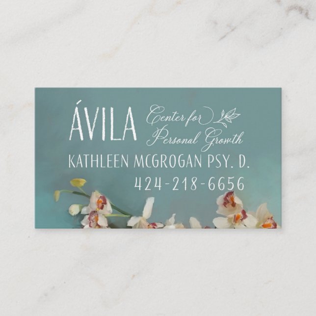 Kathy Custom Business Card Blue Orchid Visitenkarte (Vorderseite)