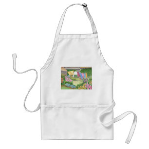 Kathy's Wäsche auf der Monhegan Island Wasserfarbe Schürze