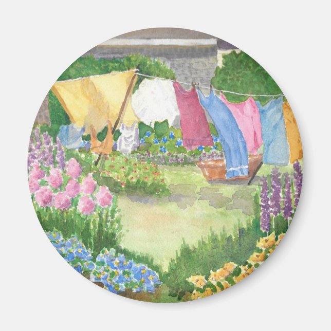 Kathy's Wäscherei auf Monhegan Island Maine Button Magnet (Vorne)