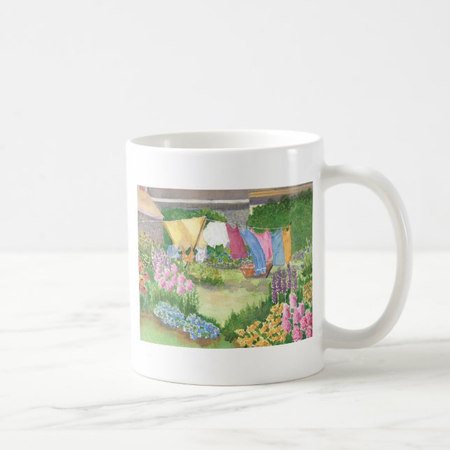 Kathy's Wäscherei auf Monhegan ist Maine-Tasse Kaffeetasse (Rechts)