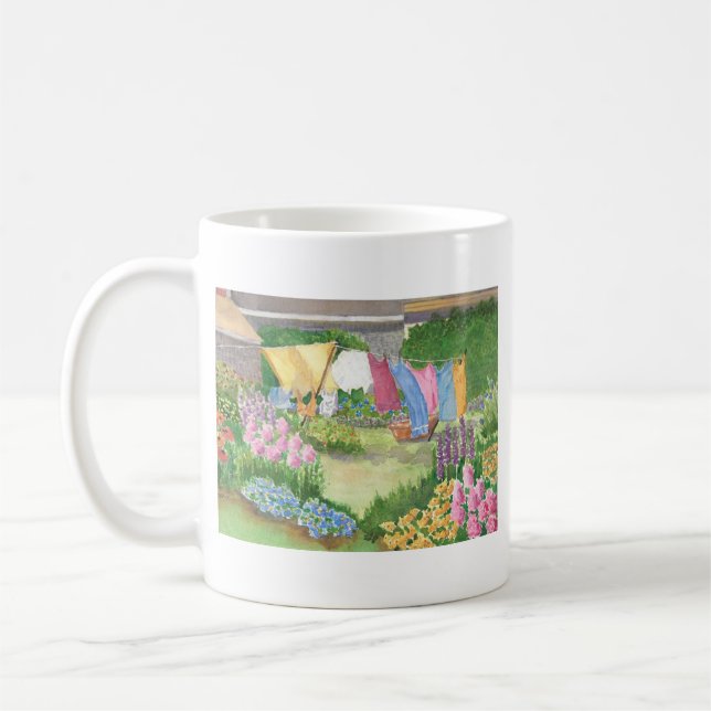 Kathys Wäscherei auf Monhegan ist Maine-Tasse Kaffeetasse (Links)