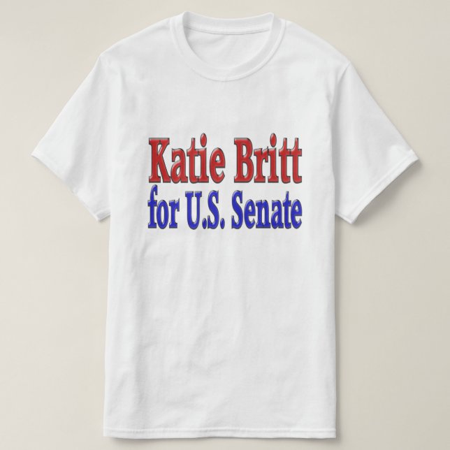 Katie Britt für Senat mit rot-blauen Text T - Shir T-Shirt (Design vorne)