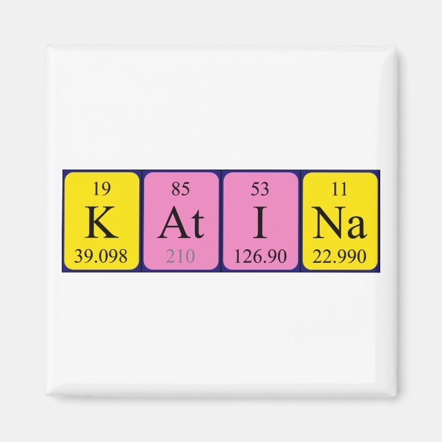 Katina-Magnet für den periodischen Tabellennamen Magnet (Vorne)