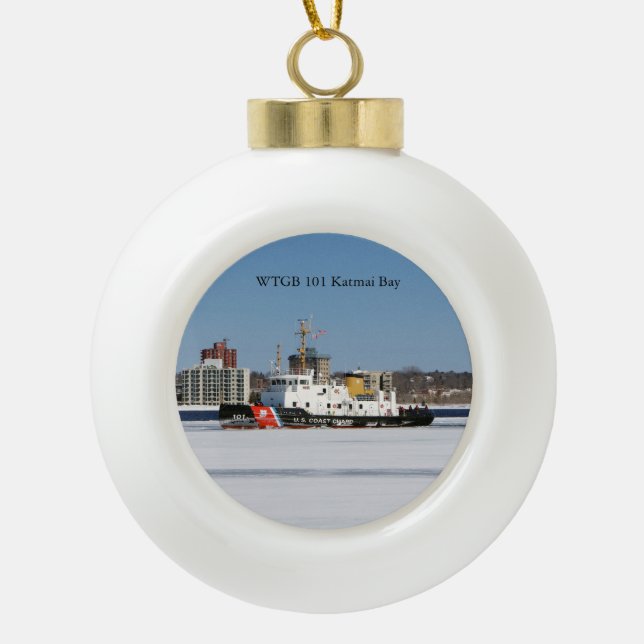 Katmai Bay Ball oder Schneeflocke Keramik Kugel-Ornament (Vorderseite)