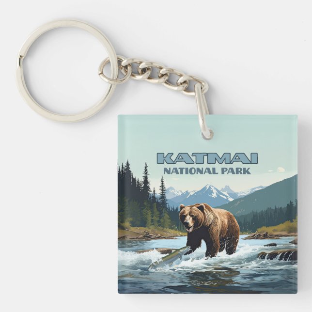 Katmai National Park Alaska Bear Brooks River Schlüsselanhänger (Vorderseite)