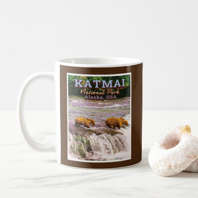KATMAI NATIONAL PARK - ALASKA VEREINIGTE STAATEN KAFFEETASSE (Mit Donut)