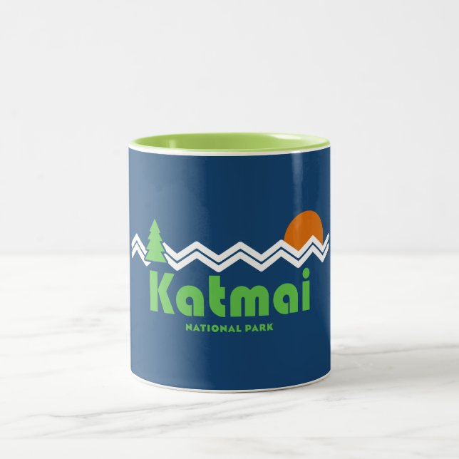 Katmai National Park Retro Zweifarbige Tasse (Mittel)