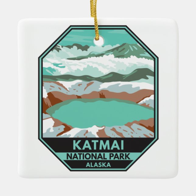 Katmai National Park Summit Krater Lake Alaska Keramikornament (Vorderseite)