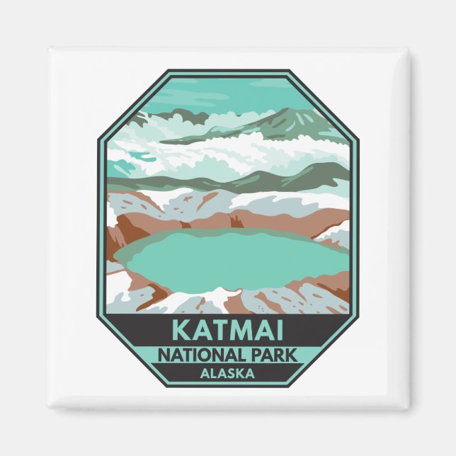 Katmai National Park Summit Krater Lake Alaska Magnet (Vorne)