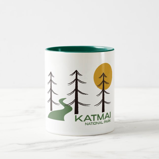 Katmai National Park Trail Zweifarbige Tasse (Mittel)