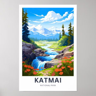 Katmai National Park Travel Print Poster