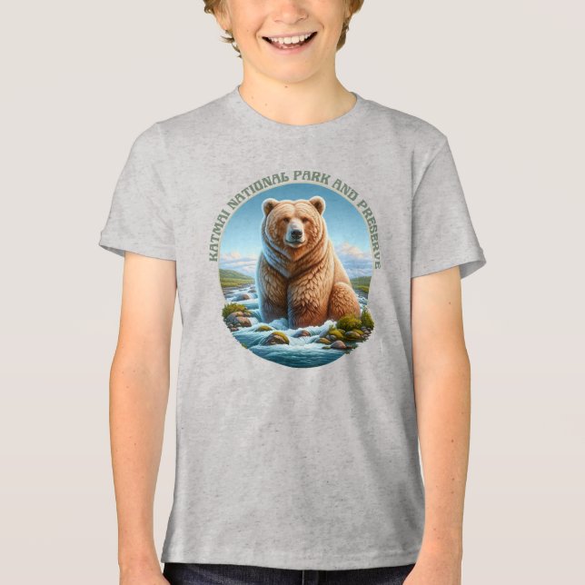 Katmai National Park und Preserve Tri-Blend Shirt (Vorderseite)