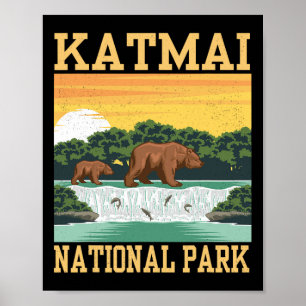 Katmai Nationalpark Alaska Bär Wandern Outdoor  Poster