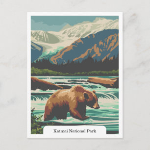 Katmai-Nationalpark, Alaska USA Postkarte