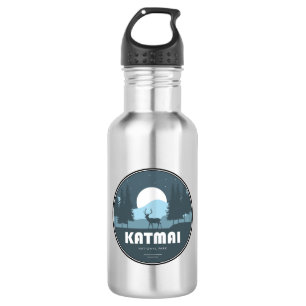 Katmai-Nationalpark-Hirsche Edelstahlflasche