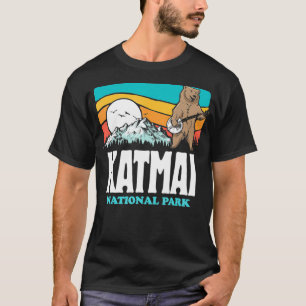 Katmai Nationalpark Retro Alaska Berge Banjo T-Shirt
