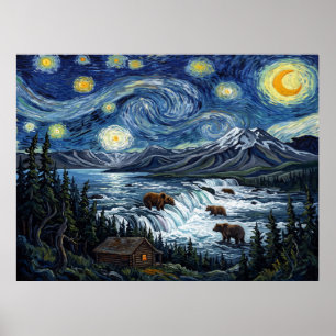 Katmai Sternennacht Poster