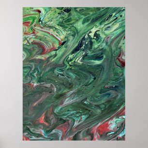 Katmandu 3 Poster vert et hypnotisant imprimé Abst