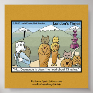 Katmandu & Dogmandu Cartoon Leinwanddruck Poster
