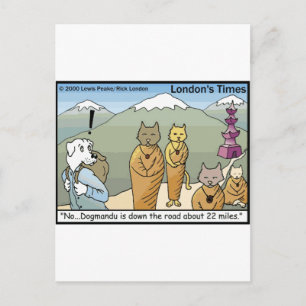 Katmandu Dogmandu Dog Vs Cat Funny Gifts & T-Shirt Postkarte