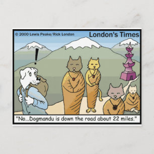 Katmandu Dogmandu Hund Vs Katze Lustige Geschenke  Postkarte