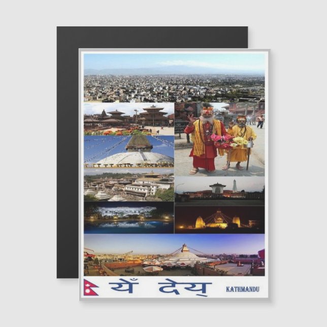 Katmandu - Mosaik - Nepal - Magnetkarte (Vorne/Hinten)