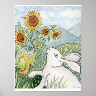 Katniss und Sonnenblumen Poster