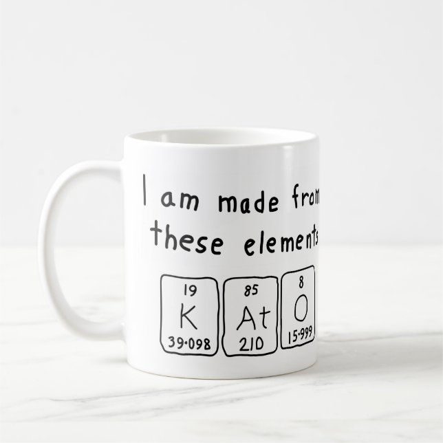 Kato Namen-Tasse periodischer Tabelle Kaffeetasse (Links)