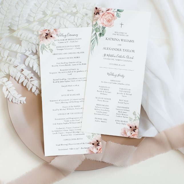 Katrina Fleurs roses Programme de Mariage Catholiq (Créateur téléchargé)