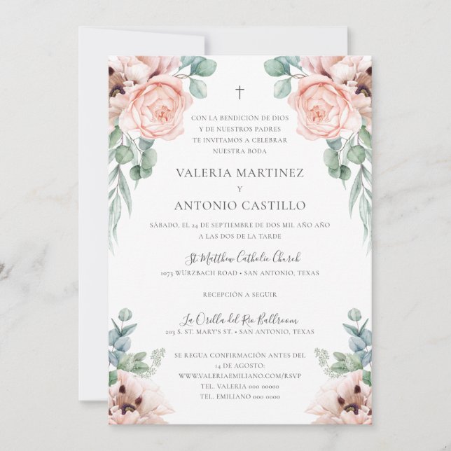 Katrina Invitación de Boda Catolica Einladung (Vorderseite)