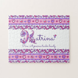 Katrina Name bedeutet rosa lila Puzzle