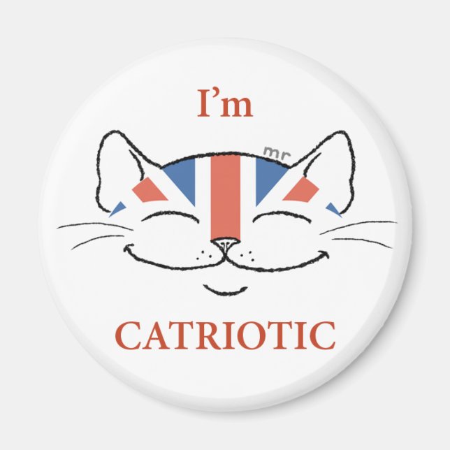 Katriotischer Katzenmagnet Magnet (Vorne)