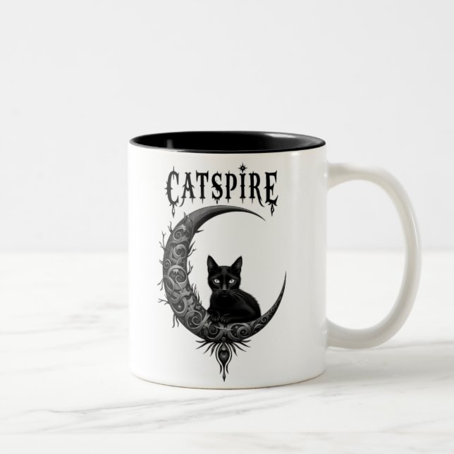 "KATSPIRE: Gothic Moon & Cat Tasse Design (Rechts)