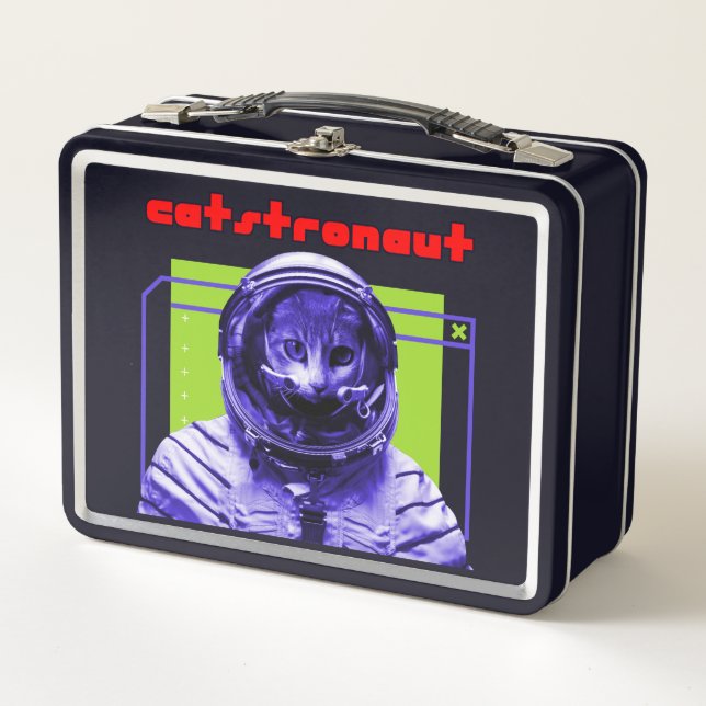Katstronautin Kat Spaceman Metall Brotdose (Vorderseite)