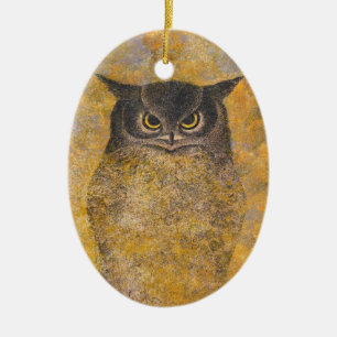 Katsuda Yukio Eule japanische orientalische Feinku Keramik Ornament